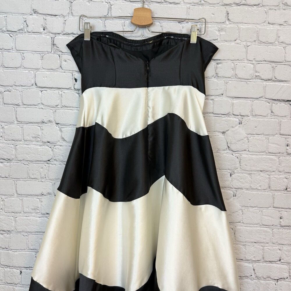 Anthropologie Hutch Strapless Maxi Dress Formal Gown Black White Colorblock 8 - Picture 10 of 16